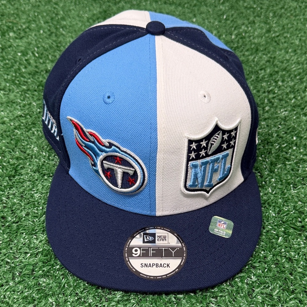 New Era 9FIFTY Tennessee Titans Split-Panel Navy, Light Blue & White Snapback